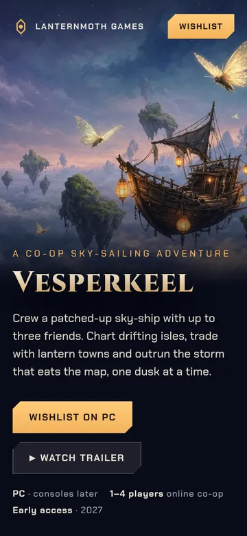 Vesperkeel concept, mobile view